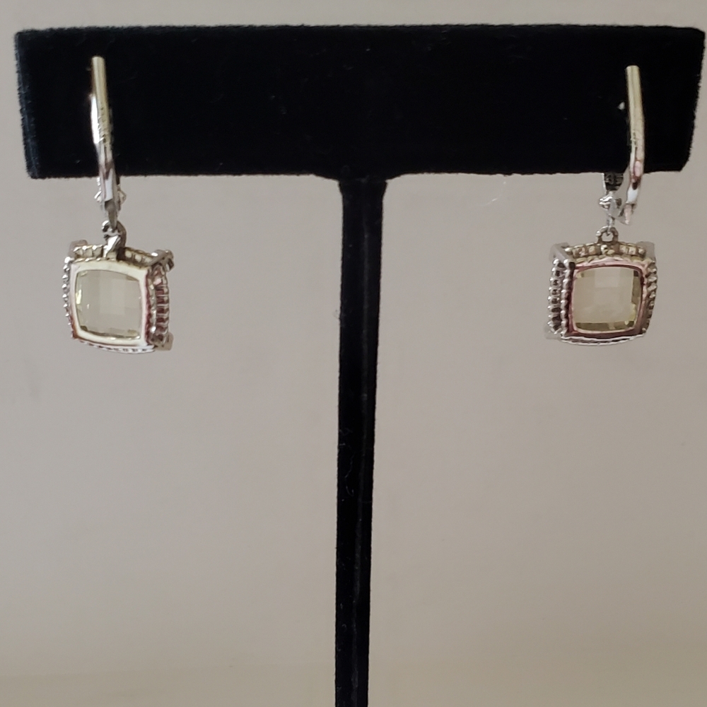 Judith Ripka Canary Quartz Earrings - Picture 2 of 5